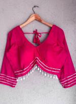 Pure Rayon Cotton Rani Pink Navratri Wear Lace Work Readymade Blouse